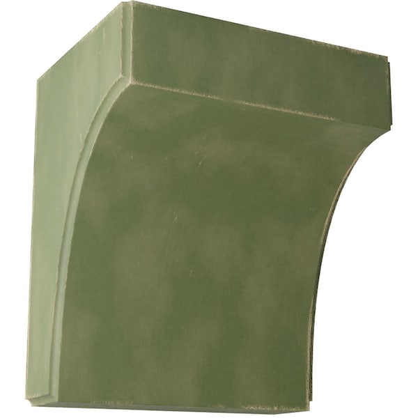Ekena Millwork 5 1/4"W x 4"D x 6"H Clarksville Wood Vintage Decor Bracket, Restoration Green BKTWD05X04X06CVGR - main